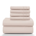 6 Piece Ultra-Soft Microfiber Bed Sheets with Flat Sheet, 16 Inches Deep Pocket Fitted Sheet