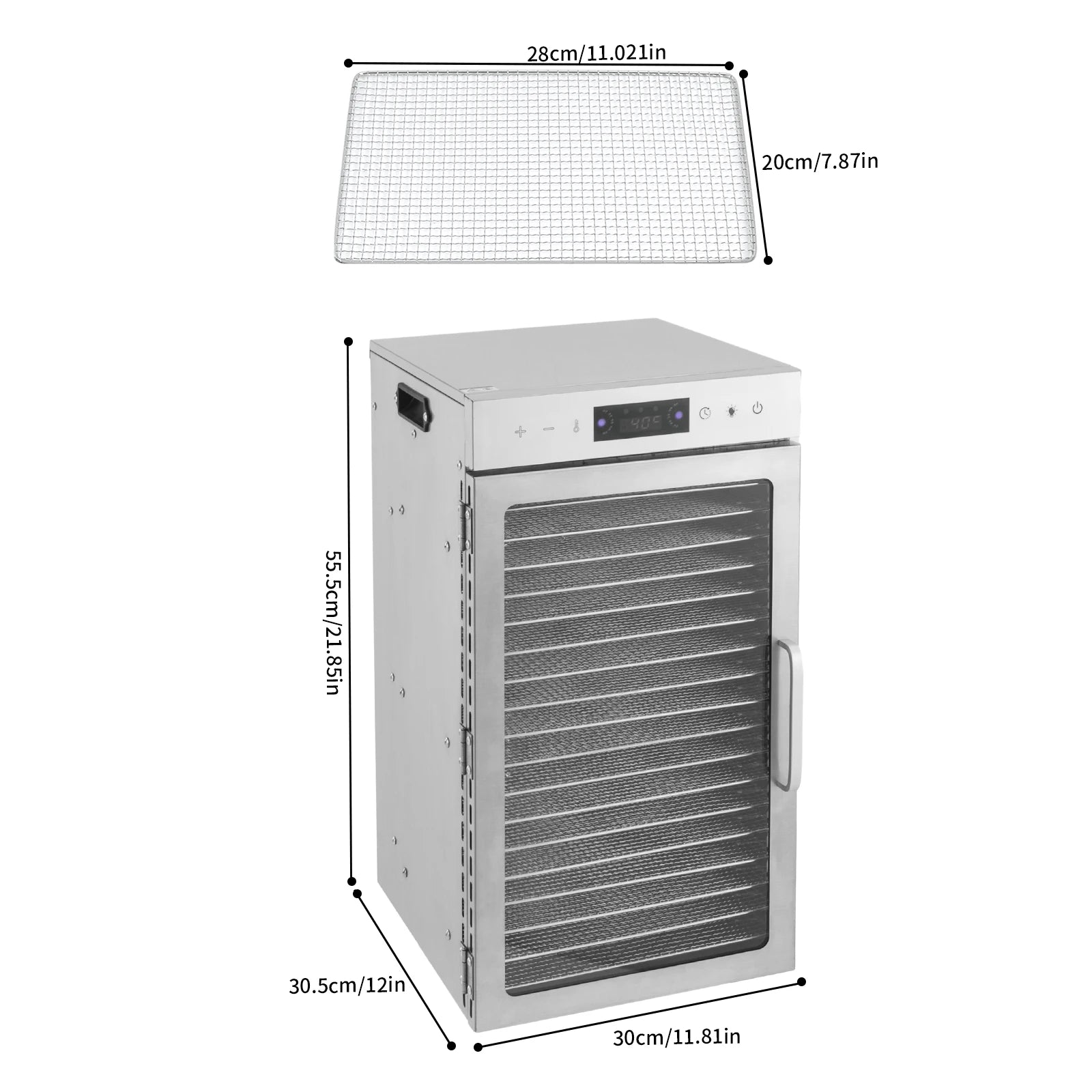 Commercial Dehydrator 18 Stainless Steel Trays Fruit Vegetable Food Dry Machine