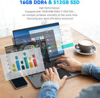 15.6 Inch Laptop 16G RAM 512GB SSD Quad-Core Intel Celeron