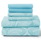 6 Piece Microfiber Bed Sheets with Flat Sheet, Deep Pocket Fitted Sheet