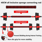 Adjustable Dumbbell Set 2 in 1 Convertible Barbell 5.5-44lbs Rubber Coated