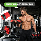 Adjustable Dumbbell Set 2 in 1 Convertible Barbell 5.5-44lbs Rubber Coated