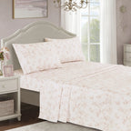 7 Piece Bed in a Bag Comforter Set, Marble Pattern Bedding Set with Sheets, Pink Grey All Season Bed Set for Bedroom
