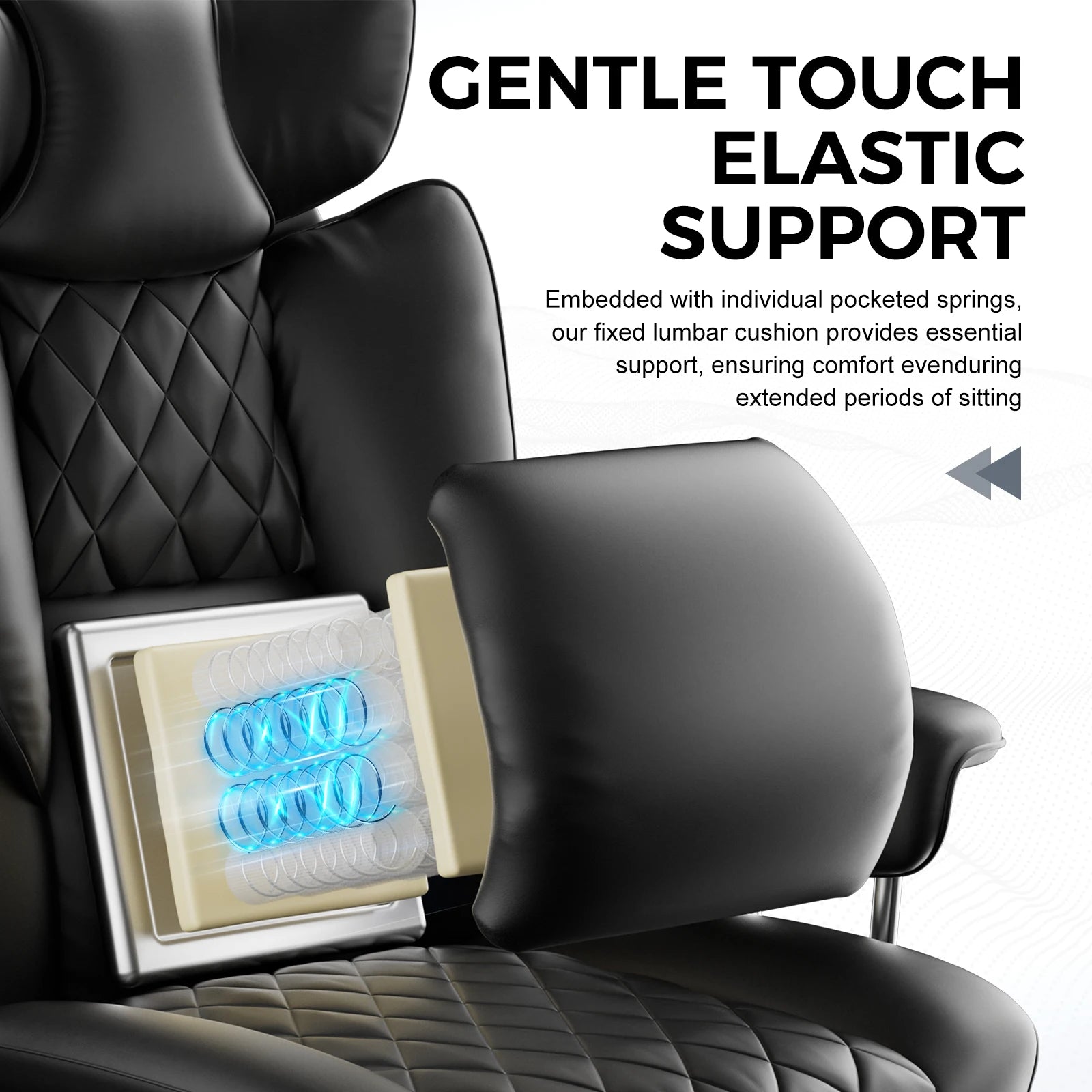 Tall Gaming Chair, Pocket Spring Lumbar Support,