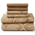 6 Piece Microfiber Bed Sheets with Flat Sheet, Deep Pocket Fitted Sheet