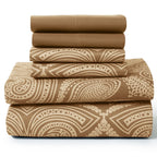 6 Piece Microfiber Bed Sheets with Flat Sheet, Deep Pocket Fitted Sheet