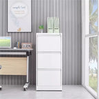 Mobile Metal File Cabinet with 3 Drawers and Lock