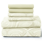 6 Piece Microfiber Bed Sheets with Flat Sheet, Deep Pocket Fitted Sheet