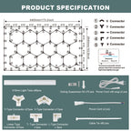 Hexagon Led Garage Lights with Frame 14 Hex Grid 720W