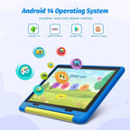 10 Inch Kids Tablet Android 14 Octa-Core 8GB RAM+64 GB ROM Parental Control with Kid Protective Case Great Gift for Toddler