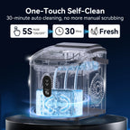Portable Countertop Ice Maker with Handle, 26 lbs/24H, 9 Cubes in 6 Mins, Auto-Cleaning