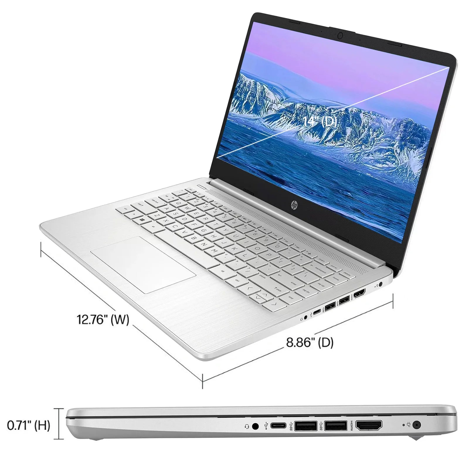 14" Business Laptop, Intel Celeron N4120,Up to16GB RAM,384GB Storage(128GB eMMC+256GB Micro SD)