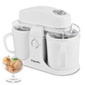 Automatic Ice Cream Maker with Built-in Compressor, Dual 500ml Cups with Timer, 120V US