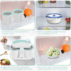 Automatic Ice Cream Maker with Built-in Compressor, Dual 500ml Cups with Timer, 120V US