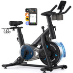 Exercise Bike Brake Pad/Magnetic Stationary Bike with Exclusive App Low Noise Indoor Cycling Bike with Fitness Courses