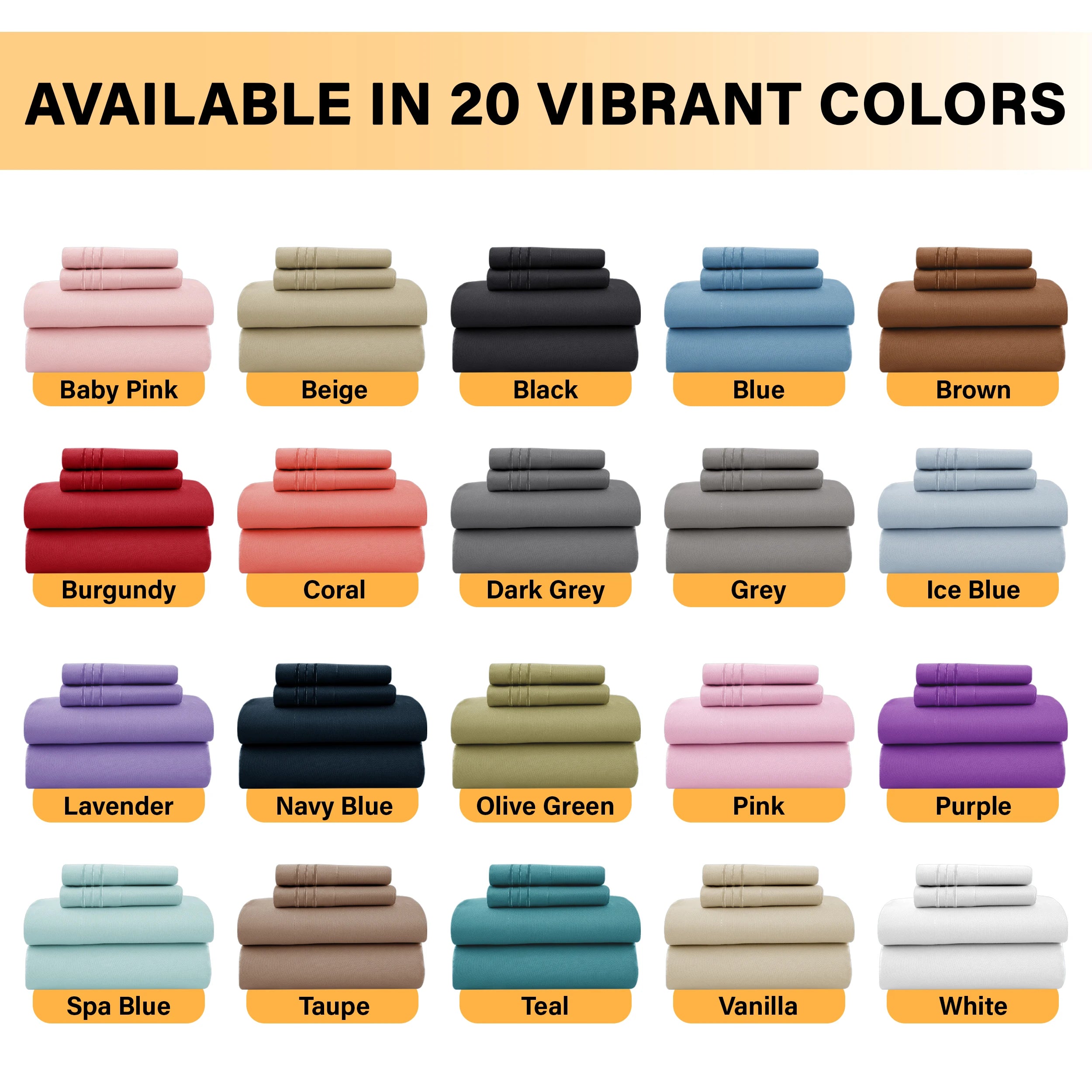 6 Piece Ultra-Soft Microfiber Bed Sheets with Flat Sheet, 16 Inches Deep Pocket Fitted Sheet