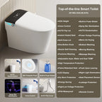 Elongated Smart Toilet with Bidet Built in, Foam Dispenser, Voice Control, One-Piece Bidet Toilet with Warm Water and Dryer