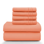 6 Piece Ultra-Soft Microfiber Bed Sheets with Flat Sheet, 16 Inches Deep Pocket Fitted Sheet
