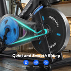 Exercise Bike Brake Pad/Magnetic Stationary Bike with Exclusive App Low Noise Indoor Cycling Bike with Fitness Courses
