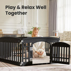 6 PanelDog Playpen Safe & Secure Indoor/Outdoor Pet Fence | Folding & Portable | Ideal for Small to Medium Dogs | Easy to Clean