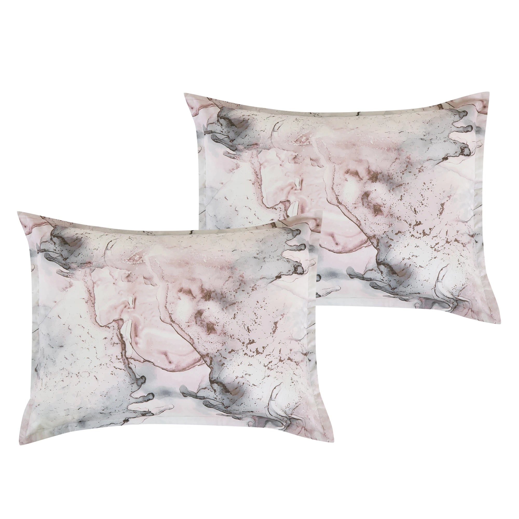 7 Piece Bed in a Bag Comforter Set, Marble Pattern Bedding Set with Sheets, Pink Grey All Season Bed Set for Bedroom