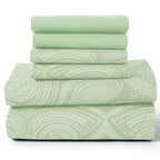 6 Piece Microfiber Bed Sheets with Flat Sheet, Deep Pocket Fitted Sheet