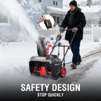 PowerSmart 15A Electric Snow Thrower, 21" Snow Blower with 180° Chute, LED Light, Lightweight for Yard, Driveway & Sidewalk