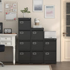 Mobile Metal File Cabinet with 3 Drawers and Lock