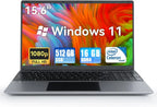 15.6 Inch Laptop 16G RAM 512GB SSD Quad-Core Intel Celeron