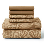 6 Piece Microfiber Bed Sheets with Flat Sheet, Deep Pocket Fitted Sheet