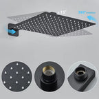 Embedded Wall Shower System Matte Black Square Rainfall Shower Set Concealed Bathroom Shower Faucet With Handheld Sprayer Rough In Valve