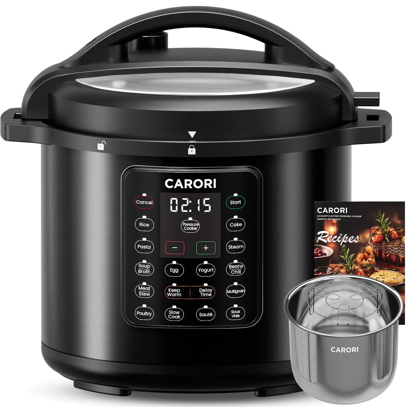 1200W 12-in-1 8Qt, Stainless Steel Pressure Cooker