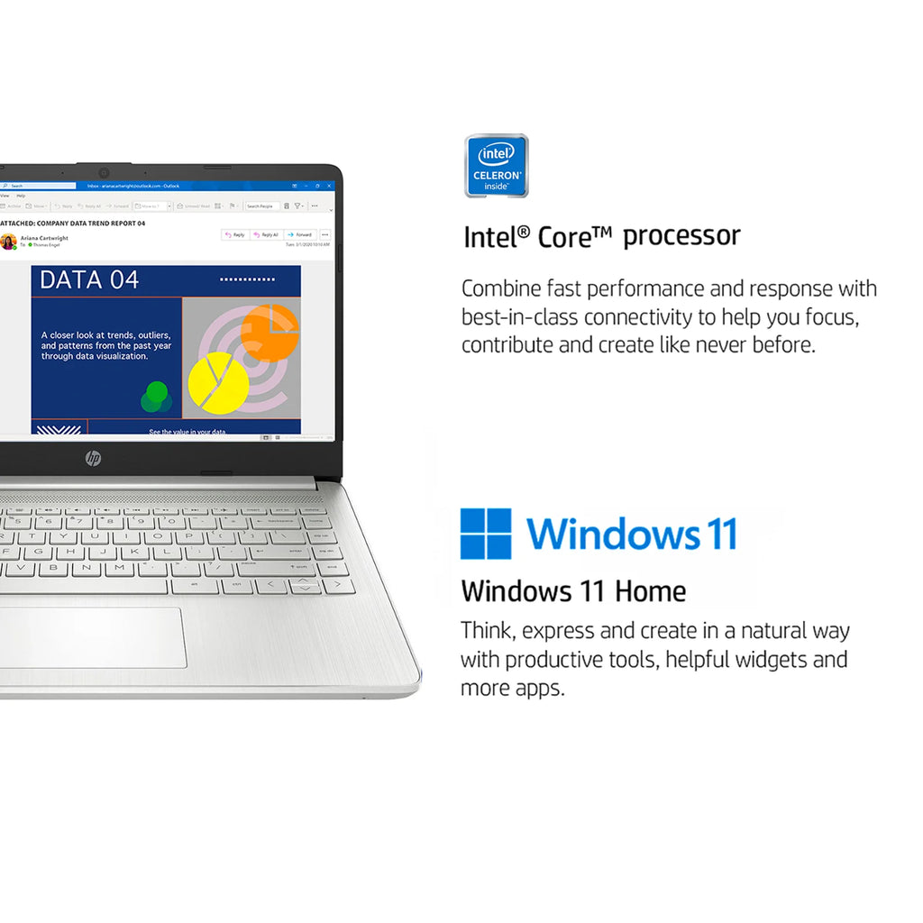 14" Business Laptop, Intel Celeron N4120,Up to16GB RAM,384GB Storage(128GB eMMC+256GB Micro SD)