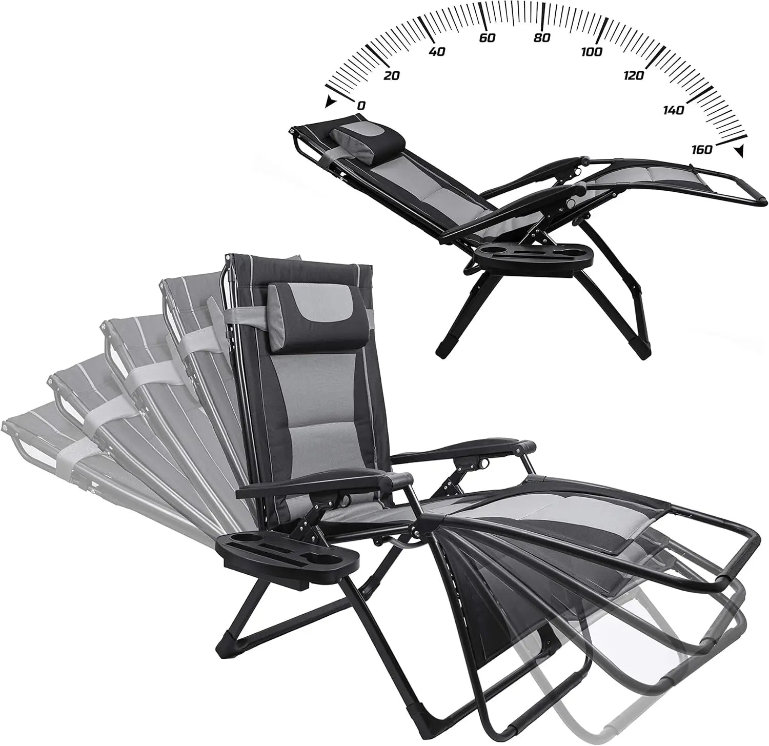 Zero Gravity Extra Wide Reclining Padded Seats with Sunshade