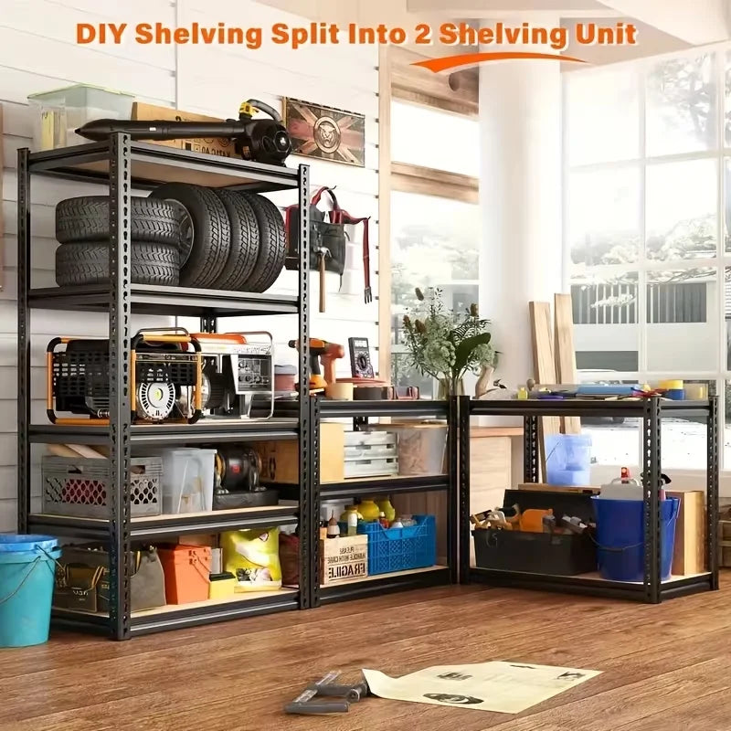 60/72 Inch Heavy-duty Metal Storage Rack, With A Load-bearing Capacity Of 2000 Pounds Per Layer, Adjustable Height Shelves