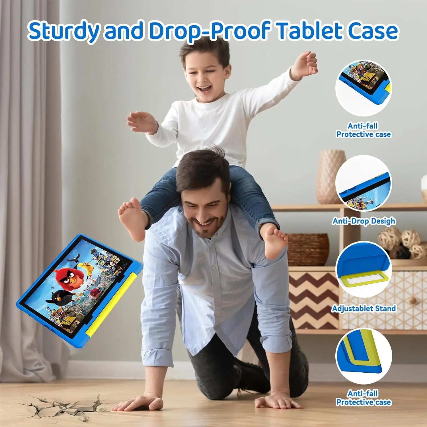 10 Inch Kids Tablet Android 14 Octa-Core 8GB RAM+64 GB ROM Parental Control with Kid Protective Case Great Gift for Toddler