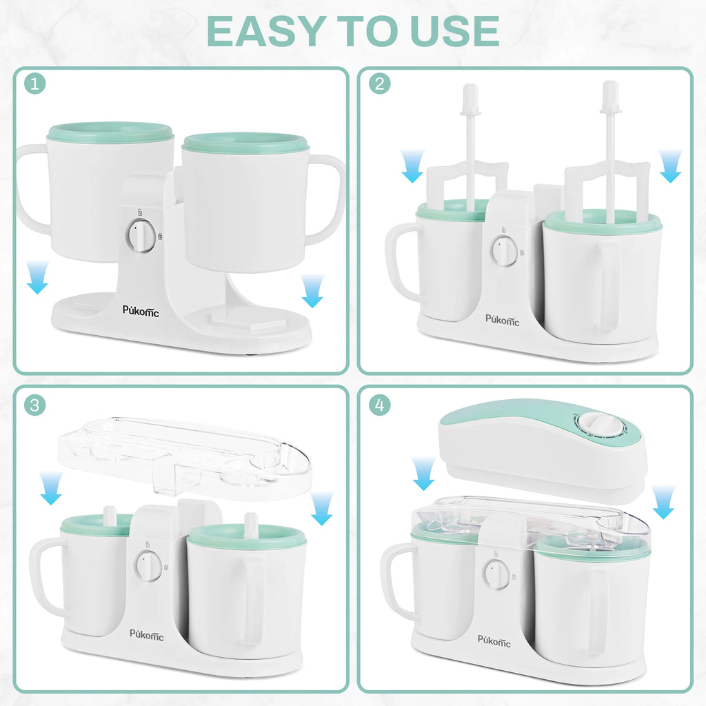 Automatic Ice Cream Maker with Built-in Compressor, Dual 500ml Cups with Timer, 120V US