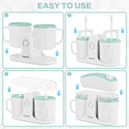 Automatic Ice Cream Maker with Built-in Compressor, Dual 500ml Cups with Timer, 120V US