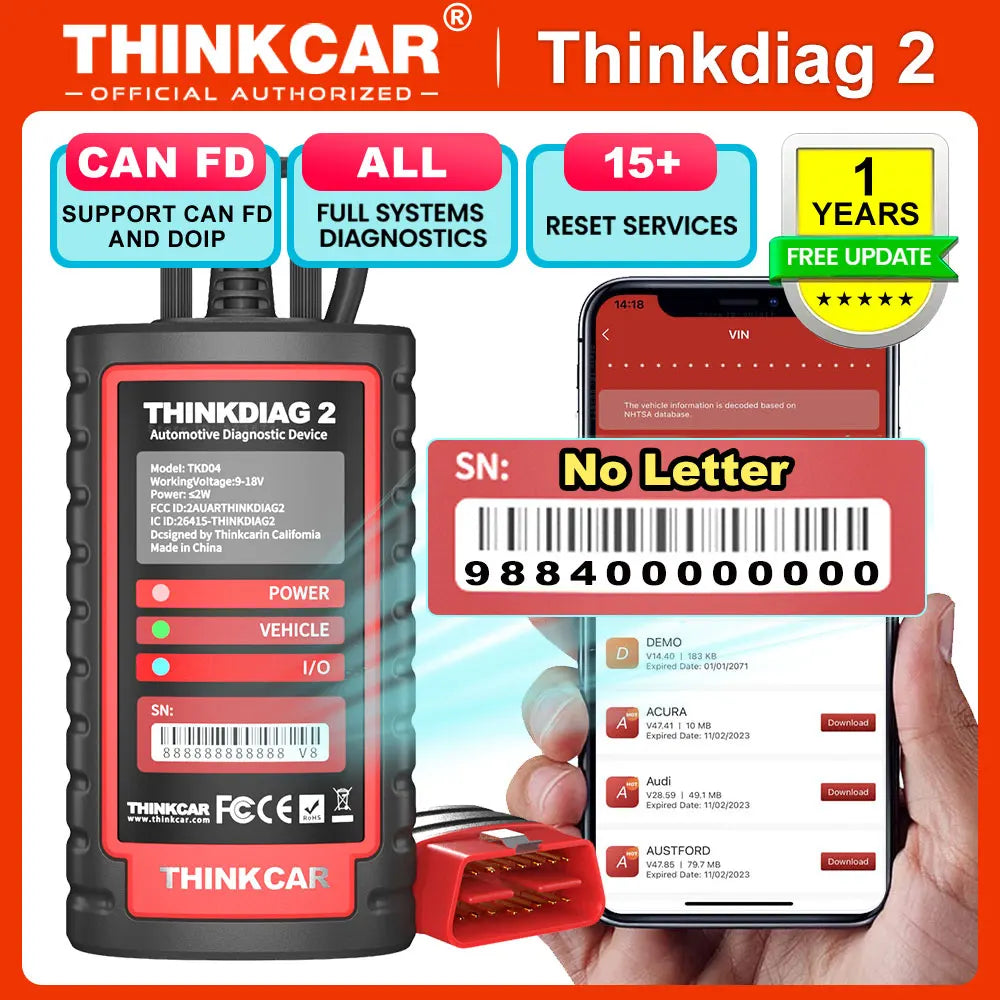 OBD2 Scanner Support CAN FD Protocols Fit For GM Car Brands Free Full Soft wares 16 Reset Functions ECU Code