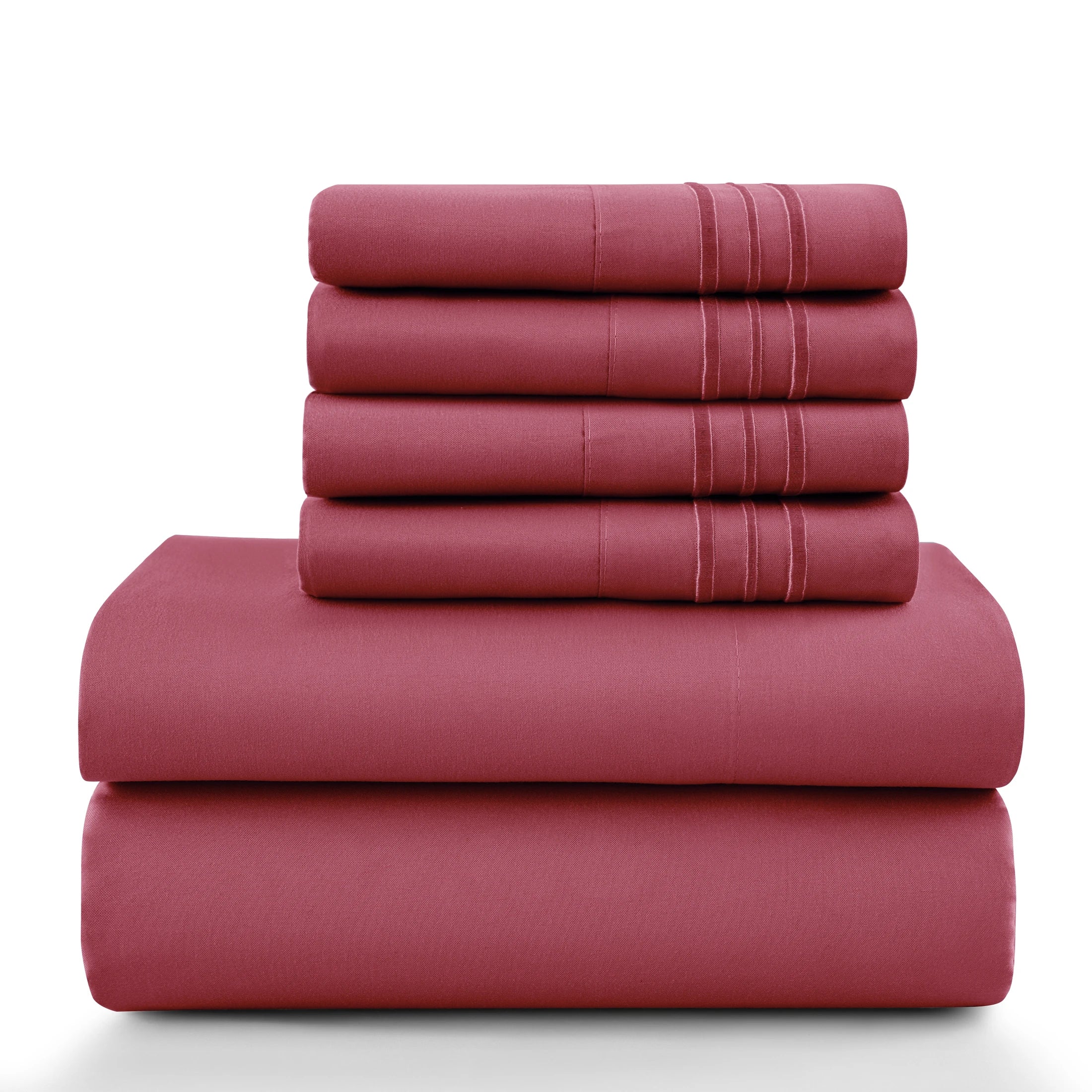 6 Piece Ultra-Soft Microfiber Bed Sheets with Flat Sheet, 16 Inches Deep Pocket Fitted Sheet