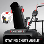 PowerSmart 15A Electric Snow Thrower, 21" Snow Blower with 180° Chute, LED Light, Lightweight for Yard, Driveway & Sidewalk