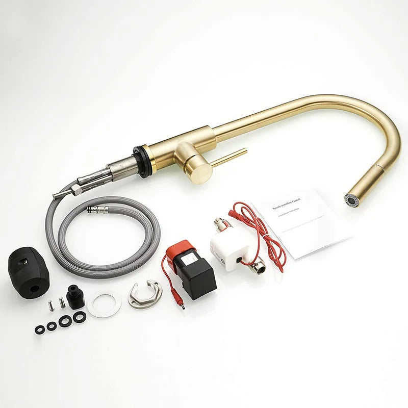 Deck Mounted 360 Rotation Sensor Tap Cold and Hot Water Mixer Tap Battery Powered