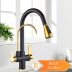 Purification Kitchen Faucets Black Pull Out Kitchen Water Filter