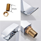 Deck Mounted Bathroom Basin Faucet Waterfall Vanity Sink Hot and Cold Water Mixer