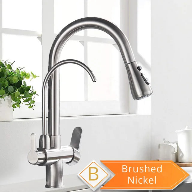 Purification Kitchen Faucets Black Pull Out Kitchen Water Filter