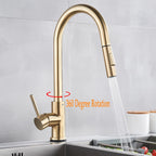 Deck Mounted 360 Rotation Sensor Tap Cold and Hot Water Mixer Tap Battery Powered