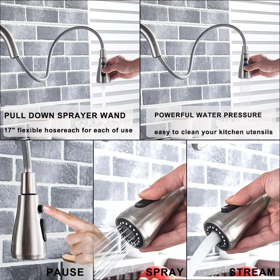 Purification Kitchen Faucets Black Pull Out Kitchen Water Filter