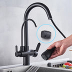 Purification Kitchen Faucets Black Pull Out Kitchen Water Filter