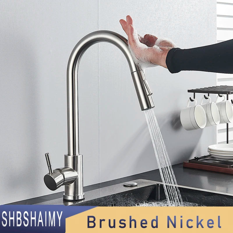 Deck Mounted 360 Rotation Sensor Tap Cold and Hot Water Mixer Tap Battery Powered