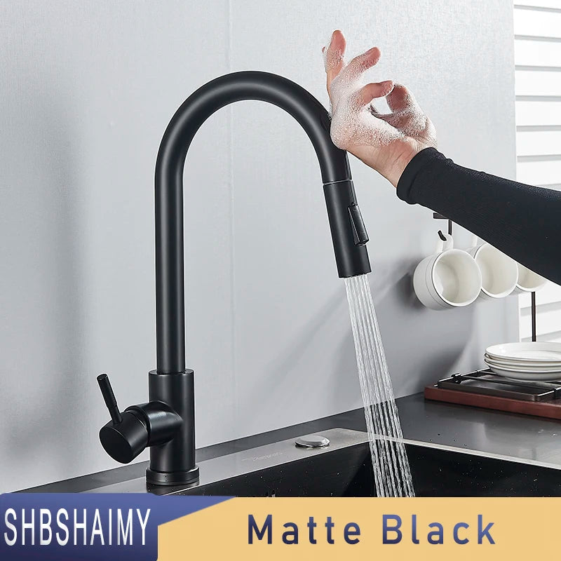 Deck Mounted 360 Rotation Sensor Tap Cold and Hot Water Mixer Tap Battery Powered